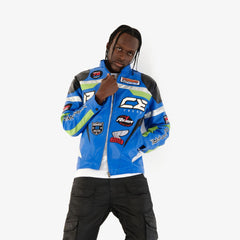 Copper Rivet - Blue Race  Moto PU Jacket