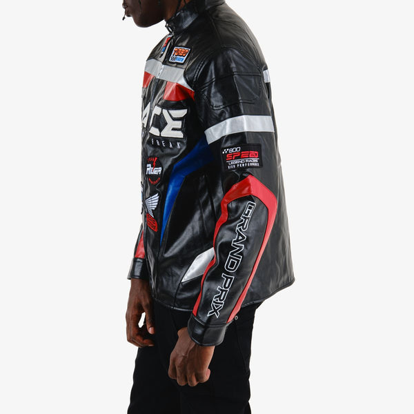 Copper Rivet - Black Race Moto PU Jacket– Sixteen Bars
