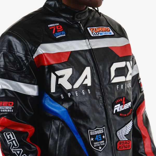 Copper Rivet - Black Race Moto PU Jacket– Sixteen Bars
