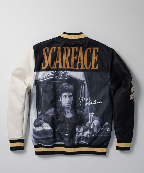 ジャケット・アウター Reason clothing Scarface varsity jacket Scarface Retro Varsity Jacket - Blue – Reason Clothing
