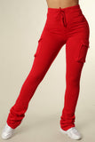 Stacked Cargo Fleece - Red