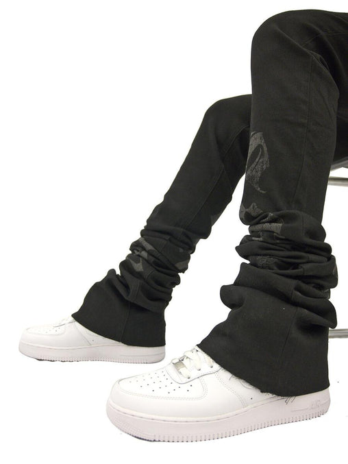 BLACK VEUX SUPER-STACKED JEAN