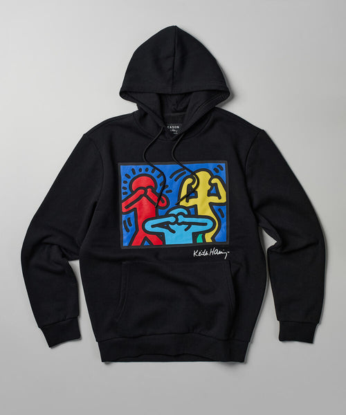 Hudson - Keith haring Charachters Hoodie - Black