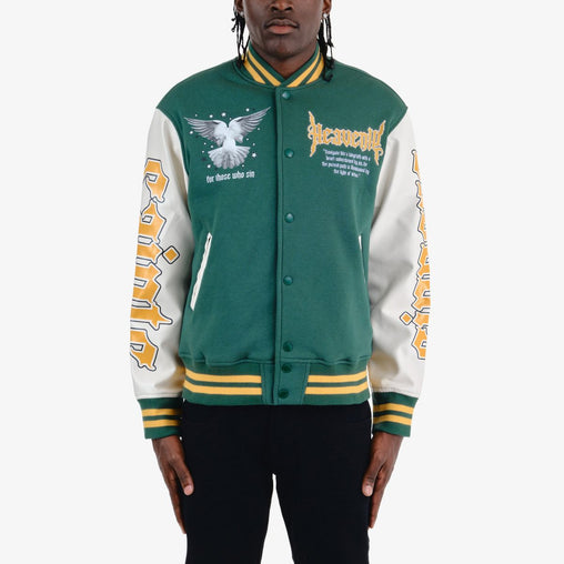 Copper Rivet - Heavenly Varsity Jacket - Green