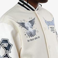 Copper Rivet - Heavenly Varsity Jacket - Cream