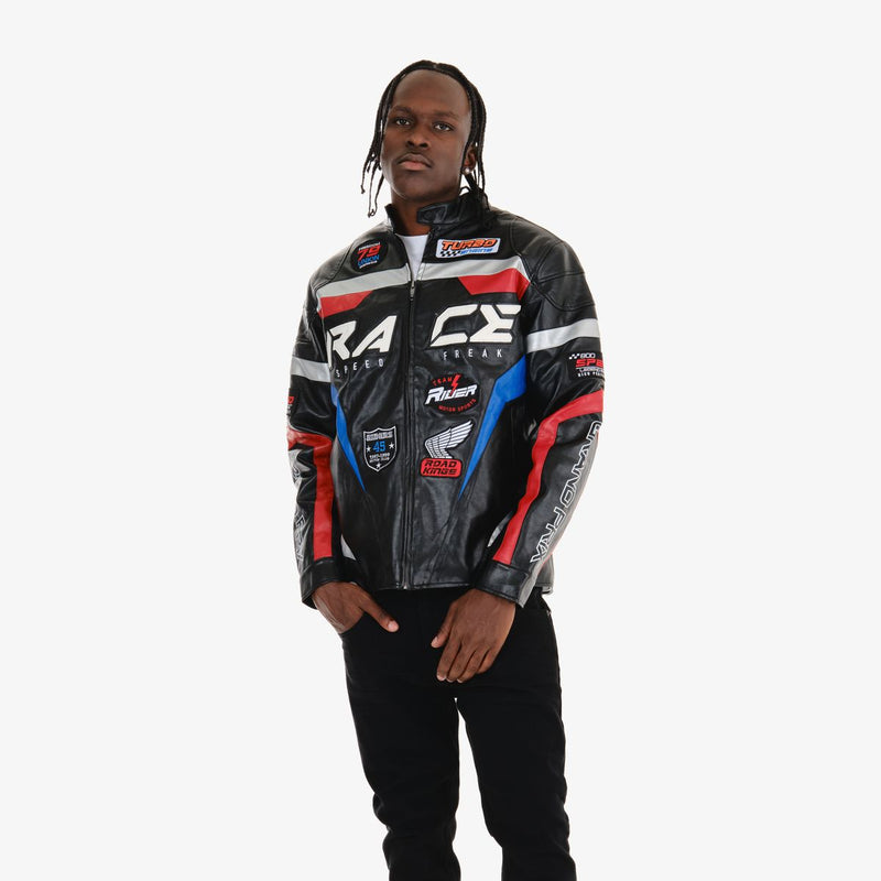 Copper Rivet - Black Race Moto PU Jacket– Sixteen Bars