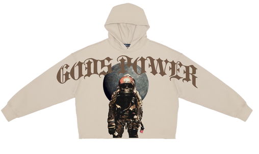 Roku Studio -  Gods Power Crop Hoodie - Taupe