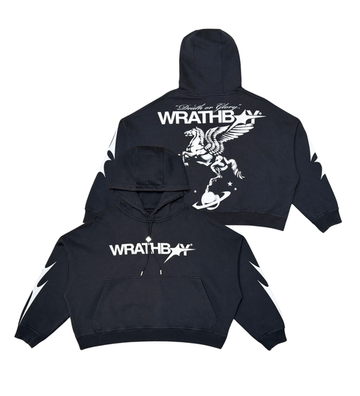 Wrathboy - Death/Glory Crop  Hoodie - Black