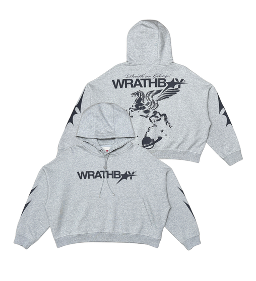 Wrathboy - Death/Glory Crop  Hoodie - Grey