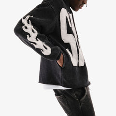 Copper Rivet - Saints Crop Hoodie - Black