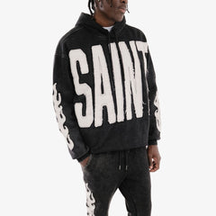 Copper Rivet - Saints Crop Hoodie - Black