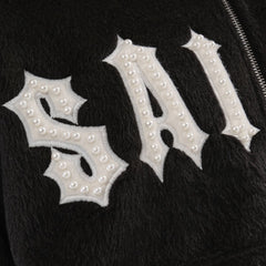 Copper Rivet - Black Mohair Hoodie