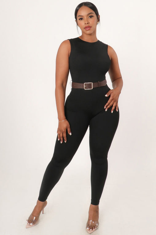 ShopWTD - Sleeveless Jumpsuit - Black