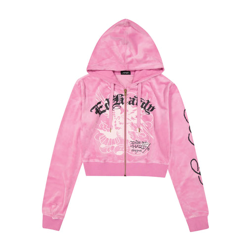 Ed Hardy - Panther Crown Hoodie Pink