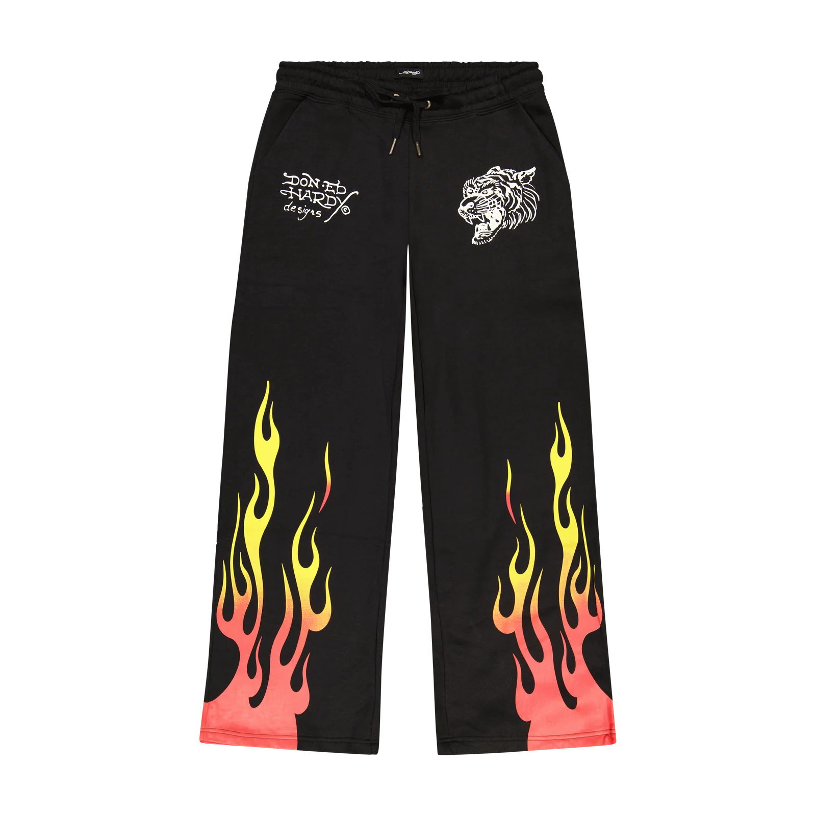Ed Hardy - Black Tiger Flame Sweatpants