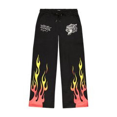 Ed Hardy - Black Tiger Flame Sweatpants