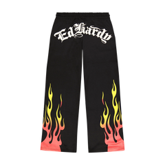Ed Hardy - Black Tiger Flame Sweatpants