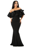 Capture The Night  Black Ruffle Gown